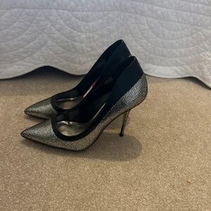 Elegant Black and Silver Stiletto Heels